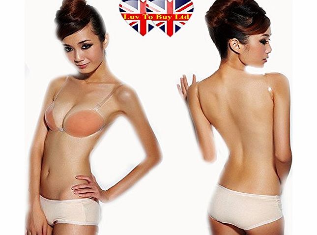 WooooW Ltd UnBra, Invisible Bra,Silicone Bra,Self adhesive WITH Strap Freebra A B C D Cup (D)