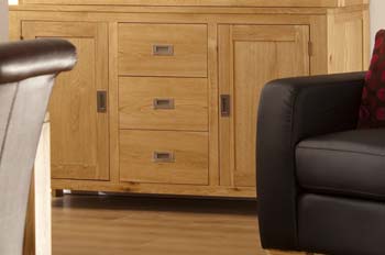 Octavia 2 Door 3 Drawer Sideboard in American Oak