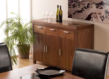 Salgo 3 Door 3 Drawer Sideboard in Walnut