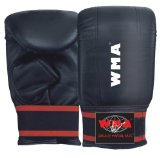 World Of Martial Arts/W.M.A Bag Mitt Cowhide Lthr Black, Elas Strap Latex and Underlay Medium