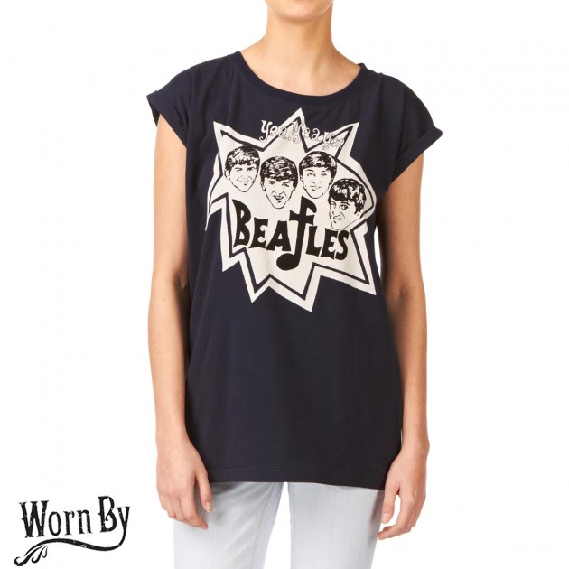 Womens Worn By Beatles T-Shirt - Navy