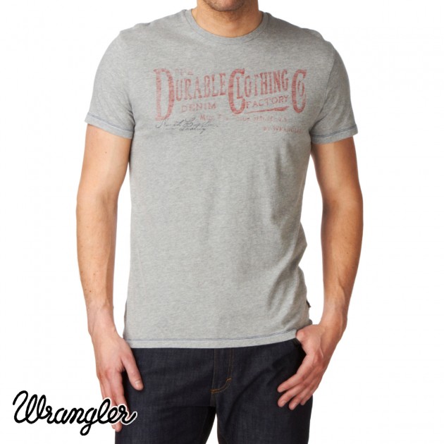 Mens Wrangler Graphic T-Shirt - Mid Grey Marl