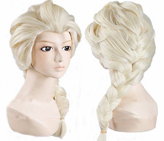 wyz Generic Anime Colorful Cosplay Costume Wig for Disney Movies Frozen Snow Queen Elsa (Golden)