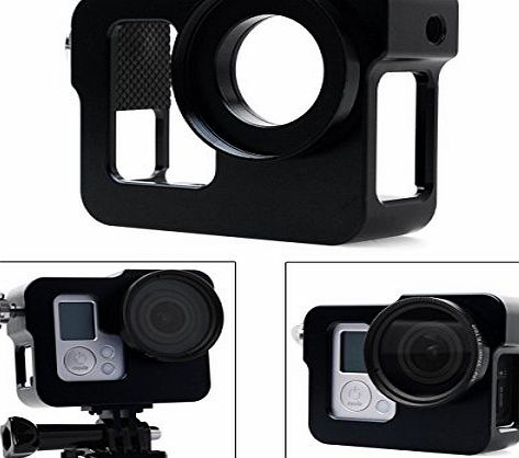 XCSOURCE Aluminium Housing Shell HQ Metal Protective Case Housing Tripod Mount UV filter for Gopro Hero 3 3  (black)