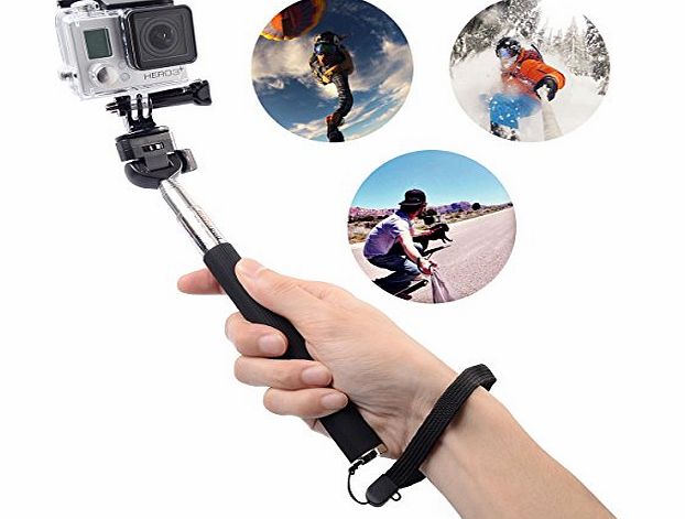 XCSOURCE Self-lock Telescoping Extendable Pole Handheld Telescopic Holder Wand   Tripod Adapter For Gopro Hero 1 2 3 3  (black)