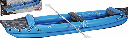 XQ Max BLUE INFLATABLE CANOE SET PADDLING LAKES RIVERS COMFORT HOLIDAY SUMMER BEACH