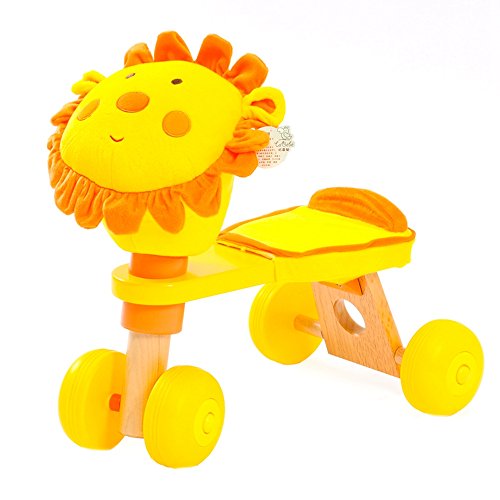 YARUIE-UK STOCK YARUIE Children Ride On Wooden Walker Lion Trike with Wheels