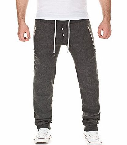 Yazubi Designer Mens Jogger Pants - Tracksuit Trousers, anthra melange, M