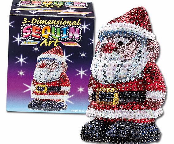 3D Santa Sequin Art - Each