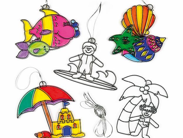 Beach Suncatcher Decorations - Pack of 6