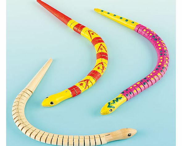 Bendy Wooden Sneaky Snakes - Pack of 3