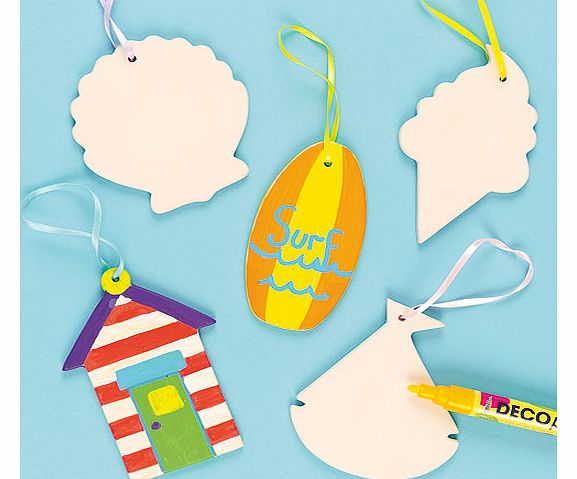 Ceramic Seaside Hanging Decorations - Pack of 5