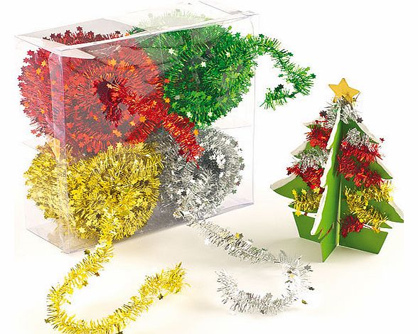 Mini Tinsel Garlands - Pack of 4