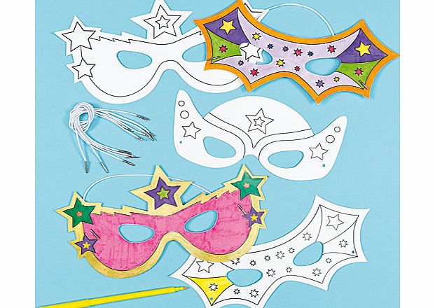 Super Hero Colour-in Masks - Pack of 6