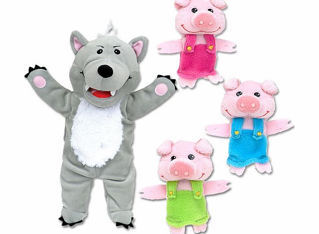 The Big Bad Wolf  3 Finger Puppets - Per set