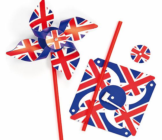 Union Jack Windmill Kits - Pack of 8