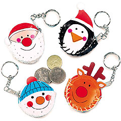 Funky Christmas Coin Purse Keyrings