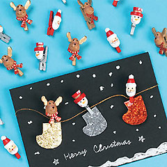 Mini Wooden Christmas Pegs