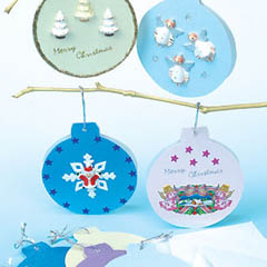 Pearlised Hanging Bauble Card Blanks