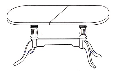 York Double Pedestal Dining Table