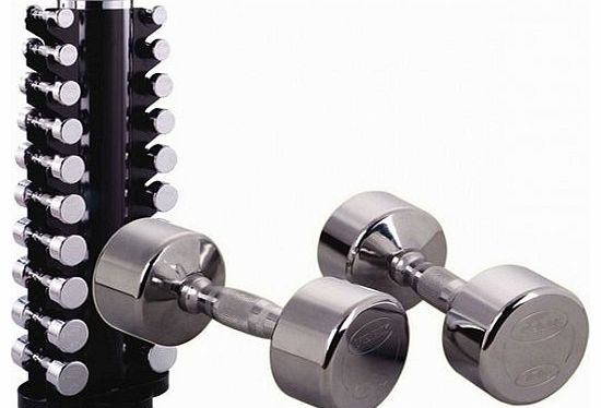 York Chrome Dumbell Clubpack - 1 to 10kg (10