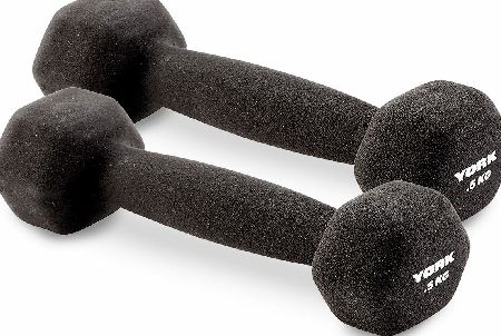 York Neoprene Hex Dumbbells Pairs 1.0kg x 2