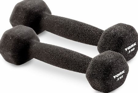 York Neoprene Hex Dumbbells Pairs 2kg x 2