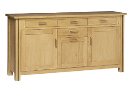 Oak 3 Door 4 Drawer Sideboard