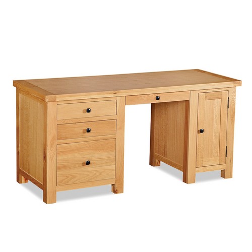 York Oak Double Pedestal Computer Desk 592.048