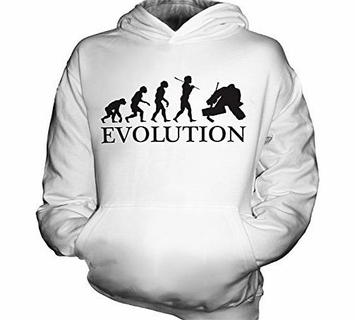 York Street Ice Hockey Goalkeeper Evolution of Man - Kids Hoodie - Boys/Girls/Childrens, Age 12-13, Colour Raspberry Bon Bon