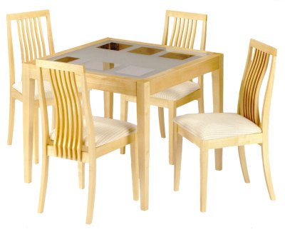 Alaska Maple and Glass Dining Set By Julian Bowen