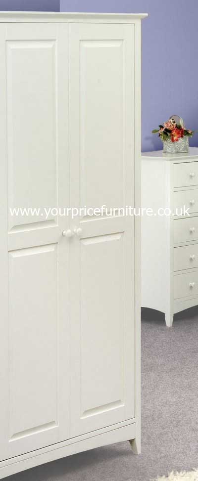 Cameo White Shaker Style 2 Door Wardrobe