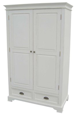 Kristina White Painted 2 Door and 2 Drawer Wardrobe