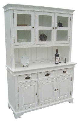 Kristina White Painted 3 Drawer and 3 Door Glazed Dresser