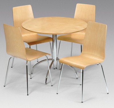 Mandy - Maple Veneer and Chrome Dining Set By Julian Bowen