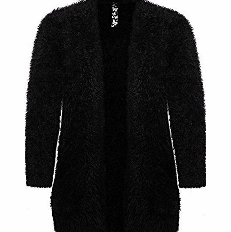 Yours Clothing Yoursclothing Plus Size Womens Eyelash Knitted Cardigan With Pockets Size 16 Black