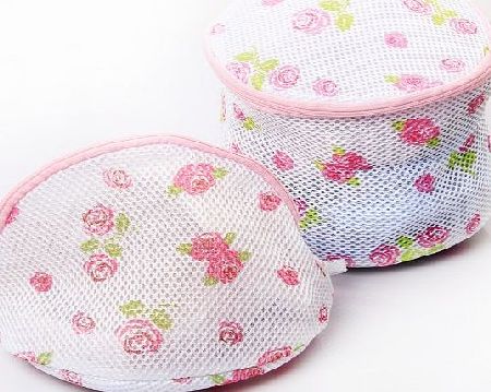 Youthus Women Underwear Bra Washing Aid Laundry Saver Lingerie Mesh Wash Basket Bag Triangle Pink