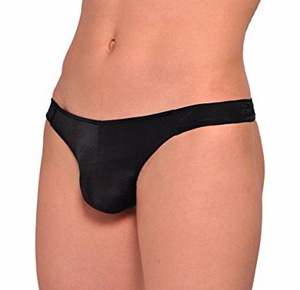 Zabayone Black amp; White Stretch Mens Thong Lingerie Size S - XXXL 7471 (L, Black)