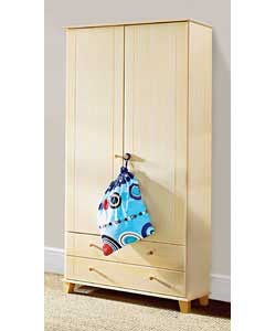 zak 2 Door 2 Drawer Wardrobe - Birch Finish