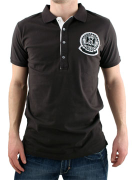 Washed Black Athletic Polo Shirt