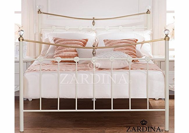 ZARDINA Lido Sapphire Crystal Iron Metal Bed - 4ft6 Double