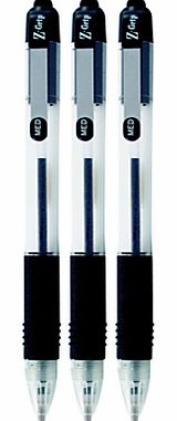 Z-Grip Ballpens, Black, Pack of 3