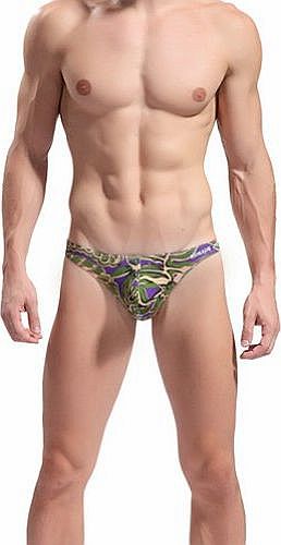 Zehui Mens Pattern Printed Cotton Sexy Thongs G-strings Briefs Underwear (GL)