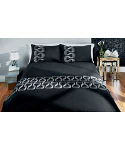 Zenith Kingsize Duvet Cover Set - Black