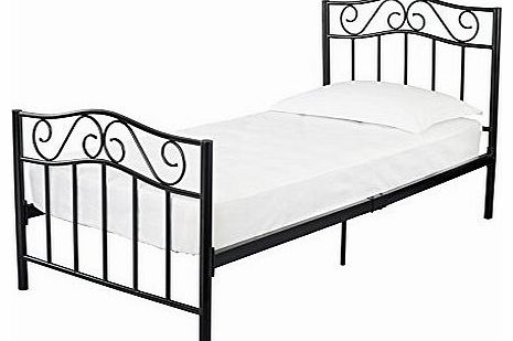 Zeta Single Metal Bed, Black