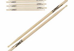 Super 7A Wood Tip Drum Sticks 4 Pack