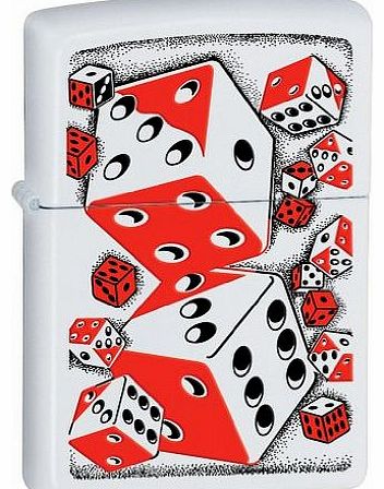 Zippo Rolling Dice Lighter - White Matte