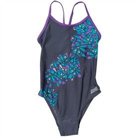 Girls Jewel Reef Spliceback Swimsuit Silver