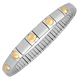 Five 18 K Gold Dots Stainless Steel Bracelet