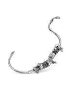 Zoppini Sterling Silver Charm Snake Bracelet